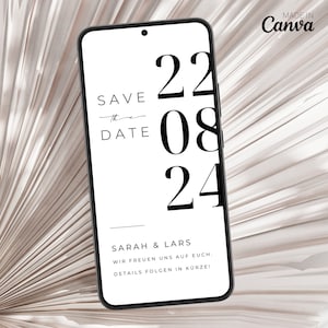 Réservez la date de votre mariage minimaliste | Faire-part de mariage numérique personnalisé | Envoyez une sauvegarde de la date numériquement avec Whatsapp