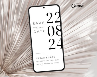Save the Date Wedding minimalist | Digital wedding invitation personalized | Send Save the Date digitally with Whatsapp