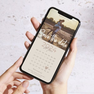 Save the Date digital digital wedding invitation personalized with picture Save the Date digital with photo personalizable calendar 2024/2025 image 4
