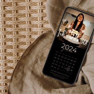 Digitale Geburtstagseinladung personalisiert mit Bild Save the Date digital mit Foto personalisierbar Kalender Save the Date Geburtstag