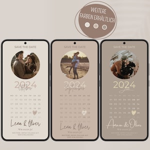Hochzeit Save the Date Kalender mit Foto | Digital calender mit Bild | Kalenderblatt personalisiert | Save the Date digital personalisierbar