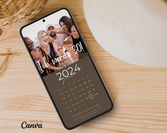 Save the Date Birthday Invitation digital personalized with picture Invitation Birthday with Photo Calendar Save the Date Birthday Invitation
