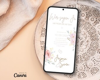Digital wedding invitation with daily schedule personalized invitation wedding digital invitation wedding paperless electronic