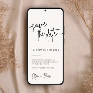 Save the Date Hochzeit minimalistisch | Digitale Hochzeitseinladung personalisiert | Save the Date Digital mit Whatsapp versenden