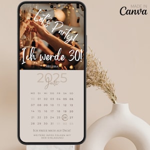 Save the Date Geburtstag digitale Geburtstagseinladung personalisiert mit Bild Save the Date digital mit Foto personalisierbar Kalender