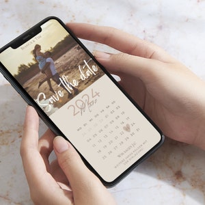 Save the Date digital digital wedding invitation personalized with picture Save the Date digital with photo personalizable calendar 2024/2025 image 2