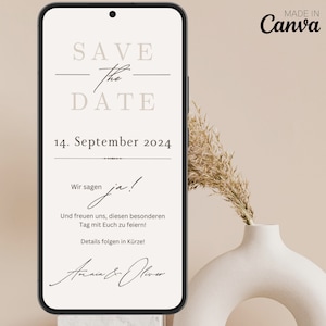 Save the Date Hochzeit Digital Digitale Hochzeitseinladung personalisiert Save-the-date zum versenden mit Whatsapp Safe the date ecard