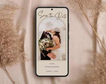Save the Date Wedding Digital with picture | Digital wedding invitation personalized | Save-the-date with photo | to send with Whatsapp