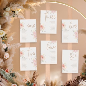 Wildblumen Sitzplan Hochzeit | floraler Tischplan Hochzeiten | Sitzplan Hochzeit Blumen | Sitzplan Blumen | Sitzordnung Blumen | Gäste Platz
