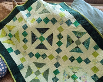 Handmade Batik Patchwork Lap Quilt