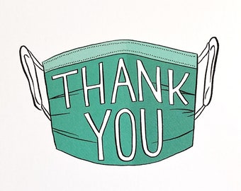 Mask Thank You card for essential workers