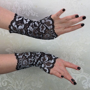 Fingerless Gloves | Silver Siren | Festival Accessories, Gloves Women, Lace Gloves, Lace Arm Warmers, Grey Gray Arm Warmers
