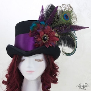 Plum Passion gotische Victoriaanse steampunk hoge hoed
