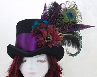 Plum Passion Steampunk Top Hat - Full Size