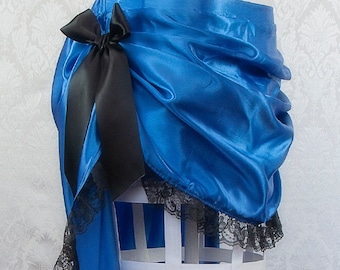 Blue Victorian Gothic Bustle Skirt | Vintage Diva | Steampunk Festival, Tea Party, Saloon Girl Costume