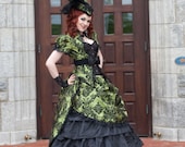 Steampunk Wedding Dress | Olive Opulence | Gothic Wedding Dress, Victorian Ball Gown, Ballgown Wedding Dress, Civil War Dress
