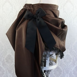 Steampunk Skirt | Gaslight Adventuress | Sexy brown mini Victorian bustle saloon girl skirt