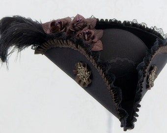 Sombrero de pirata de fantasía para mujer / Sombrero de bucanera / Sombrero de disfraz de pirata steampunk