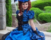 Gothic Wedding Dress | Sapphire Splendor | Steampunk Wedding Dress, Victorian Ball Gown, Ballgown Wedding Dress, Civil War Dress
