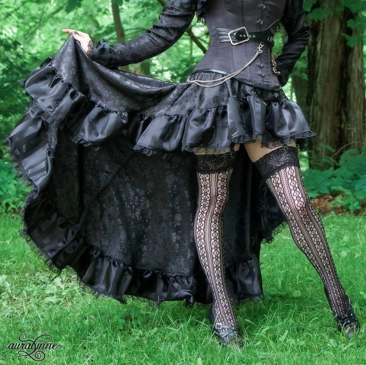 Belladonna Skirt | Black Ruffle Pirate Skirt, High Low Skirt
