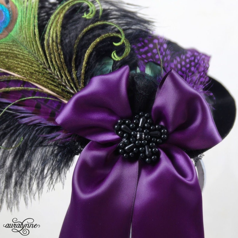 Gothic Wedding Hat Perfectly Purple Victorian Hat, Steampunk Wedding, Costume Accessory, Steampunk Wedding, Wedding Accessories image 6