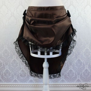 Steampunk Skirt Gaslight Adventuress Sexy brown mini Victorian bustle saloon girl skirt image 2