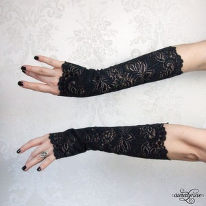 Fingerless Gloves Exotic Elegance Unique Gloves, Cosplay Gloves, Costume Accessories, Fingerless Gloves Women, Black Gloves image 1