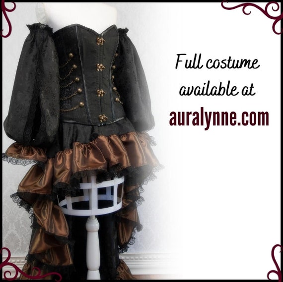 Vintage Steampunk Gothic Corset Dress, Pirate Costume I Wonder Skull