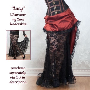 Steampunk Skirt Gaslight Adventuress Sexy brown mini Victorian bustle saloon girl skirt image 5