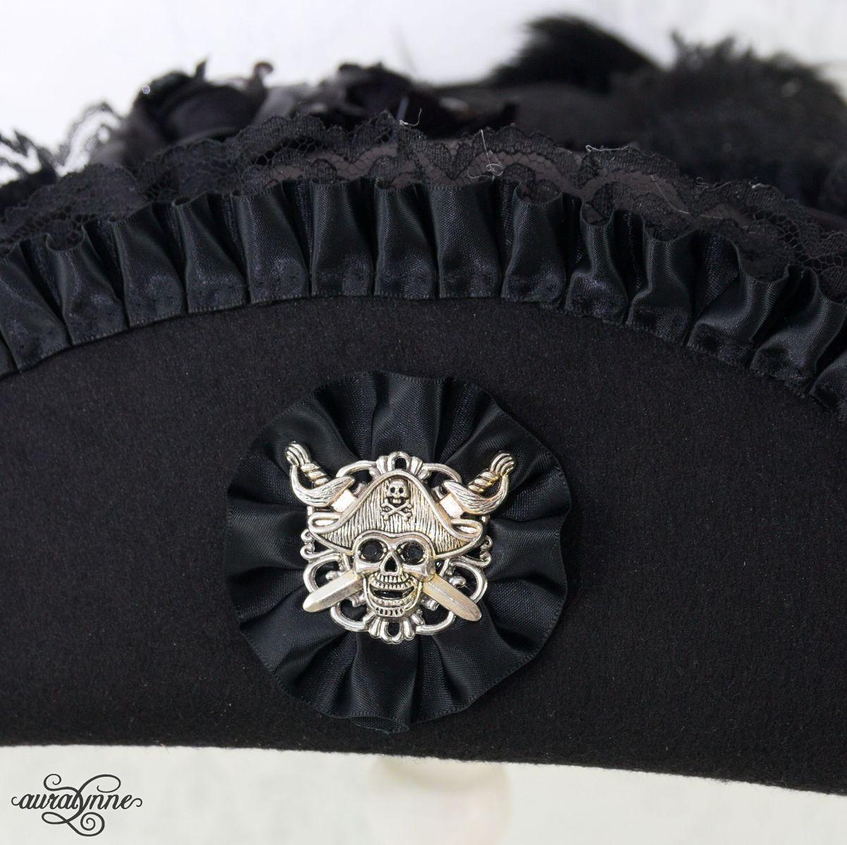 Womens Fantasy Pirate Hat | Belladonna | Gothic Pirate Womens Fantasy Pirate Hat | Belladonna | Gothic Pirate