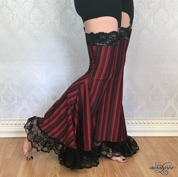 Fishnet Stripe Lace Stockings Victorian Steampunk Burlesque – auralynne