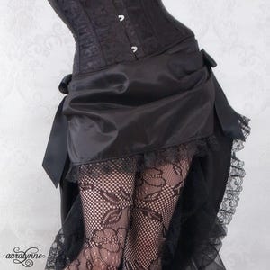 Steampunk Skirt | Twilight Temptress | Sexy black taffeta mini Victorian bustle saloon girl skirt