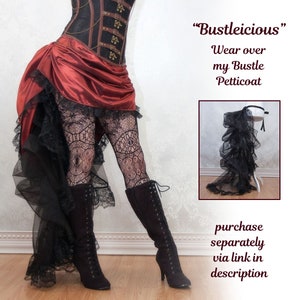 Steampunk Skirt Gaslight Adventuress Sexy brown mini Victorian bustle saloon girl skirt image 6