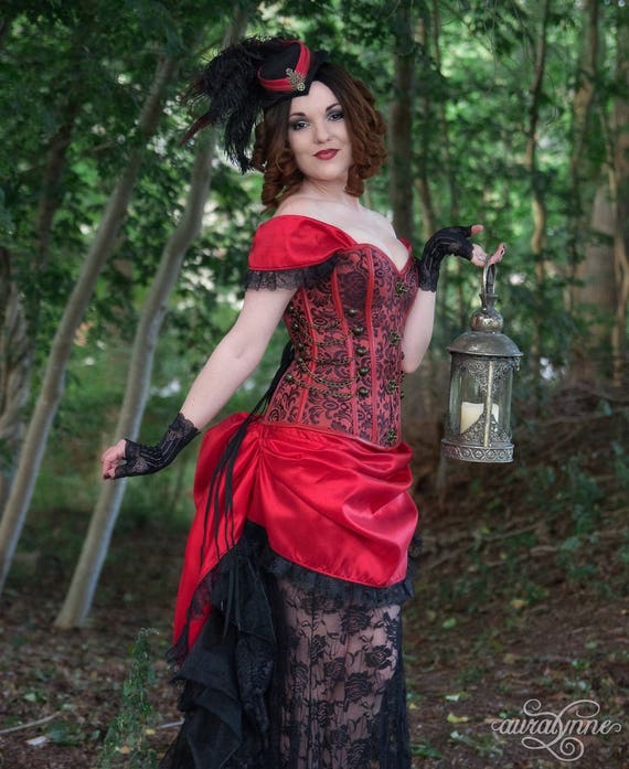Red Steampunk Costume | Lady in Red | Corset Costume, Saloon Girl Costume,  Womens Costume, Red Steampunk Dress, Gothic Bustle Outfit - Etsy New Zealand