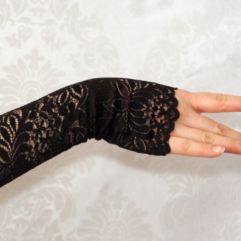 Fingerless Gloves Exotic Elegance Unique Gloves, Cosplay Gloves, Costume Accessories, Fingerless Gloves Women, Black Gloves image 3