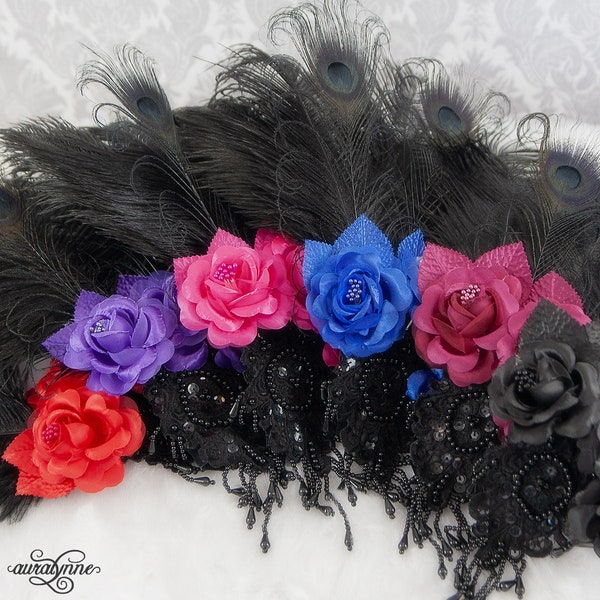 Fascinator Hair flower | Choose Your Color | Steampunk Gothic Saloon Girl Hairpiece