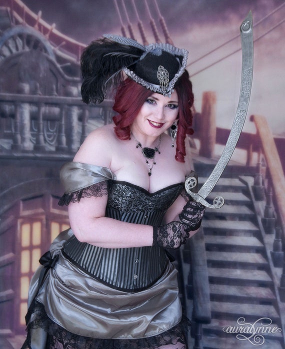 Silver Pirate Costume Lady Buccaneer Plus Etsy
