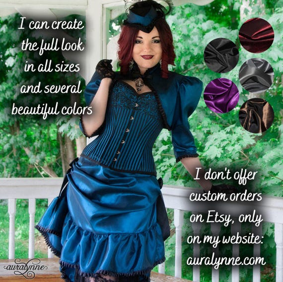Bella Blue Steampunk Bolero Shrug | Taffeta Victorian Gothic High