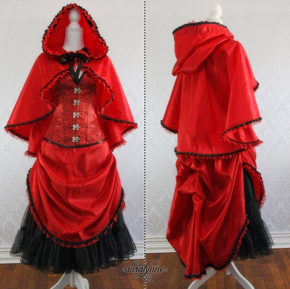 steampunk red dress