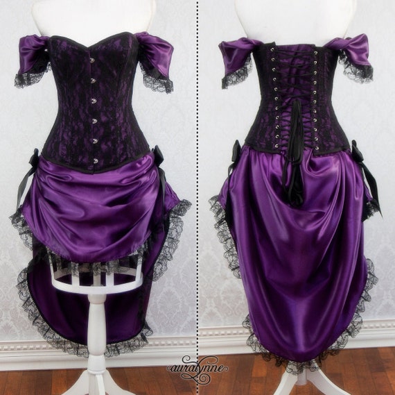 purple steampunk dress