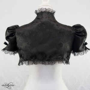 Gothic Puffed Sleeve Bolero Belladonna Elegant Black Bridal Shrug image 4