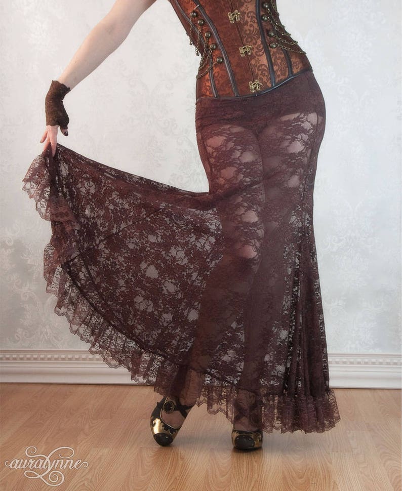 Steampunk Lace Skirt Gaslight Romance Burning Man Skirt Etsy