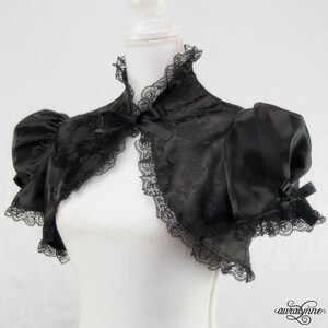 Gothic Puffed Sleeve Bolero Belladonna Elegant Black Bridal Shrug image 3