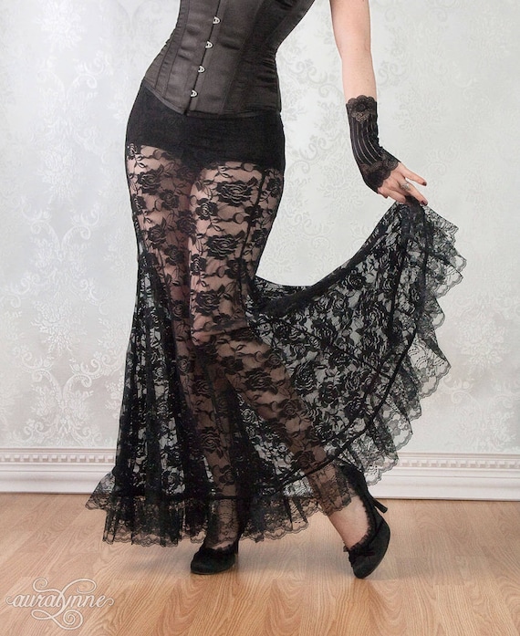 black lace flares