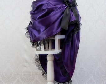 Royal Purple Steampunk Bustle Skirt | Festival miniskirt, Tea Party Skirt, Burlesque Costume, Womens Steampunk Skirt, Victorian Gothic