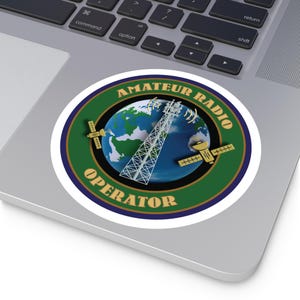 Amateur Radio Operator Round Stickers, Perfect for Ham Radio Lovers, Laptop Decals, Gift for Radio Enthusiasts, Outdoor Use, Unique gift