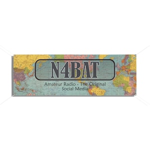Personalized Call Sign Vinyl Banners - Amateur Radio Operator, ham shack decor, ham radio, personalized sign, ham radio gift
