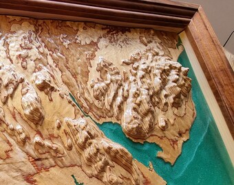 Custom wood CNC terrain carvings