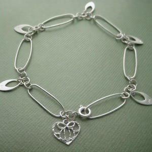 heart me  -sterling silver charm bracelet