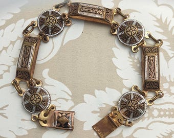 Vintage Damascene Panel Bracelet